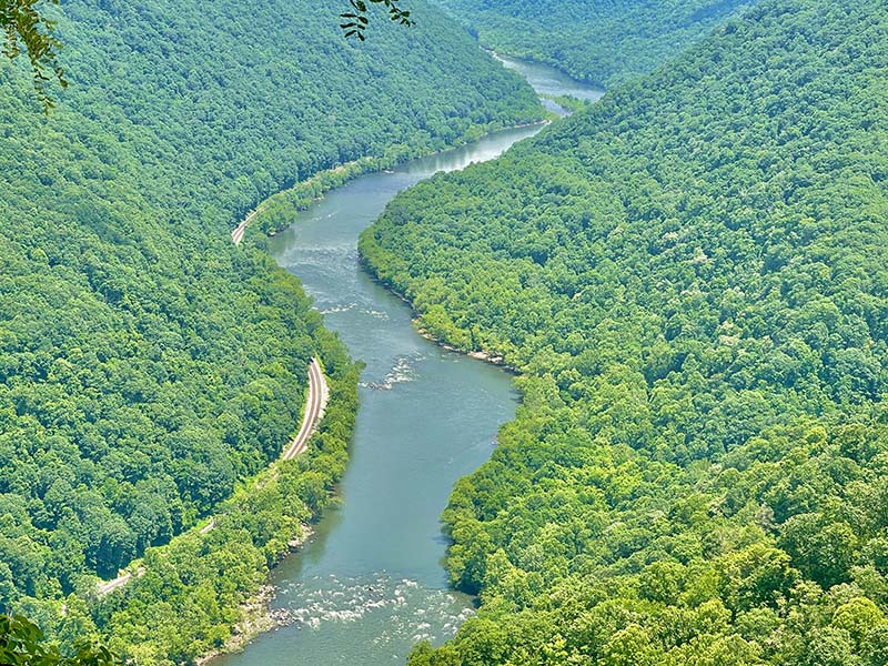 New River Gorge from an overlook on the castle rock trail.  